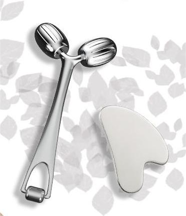 Stainless Steel Face Massager Roller and Gua Sha Set