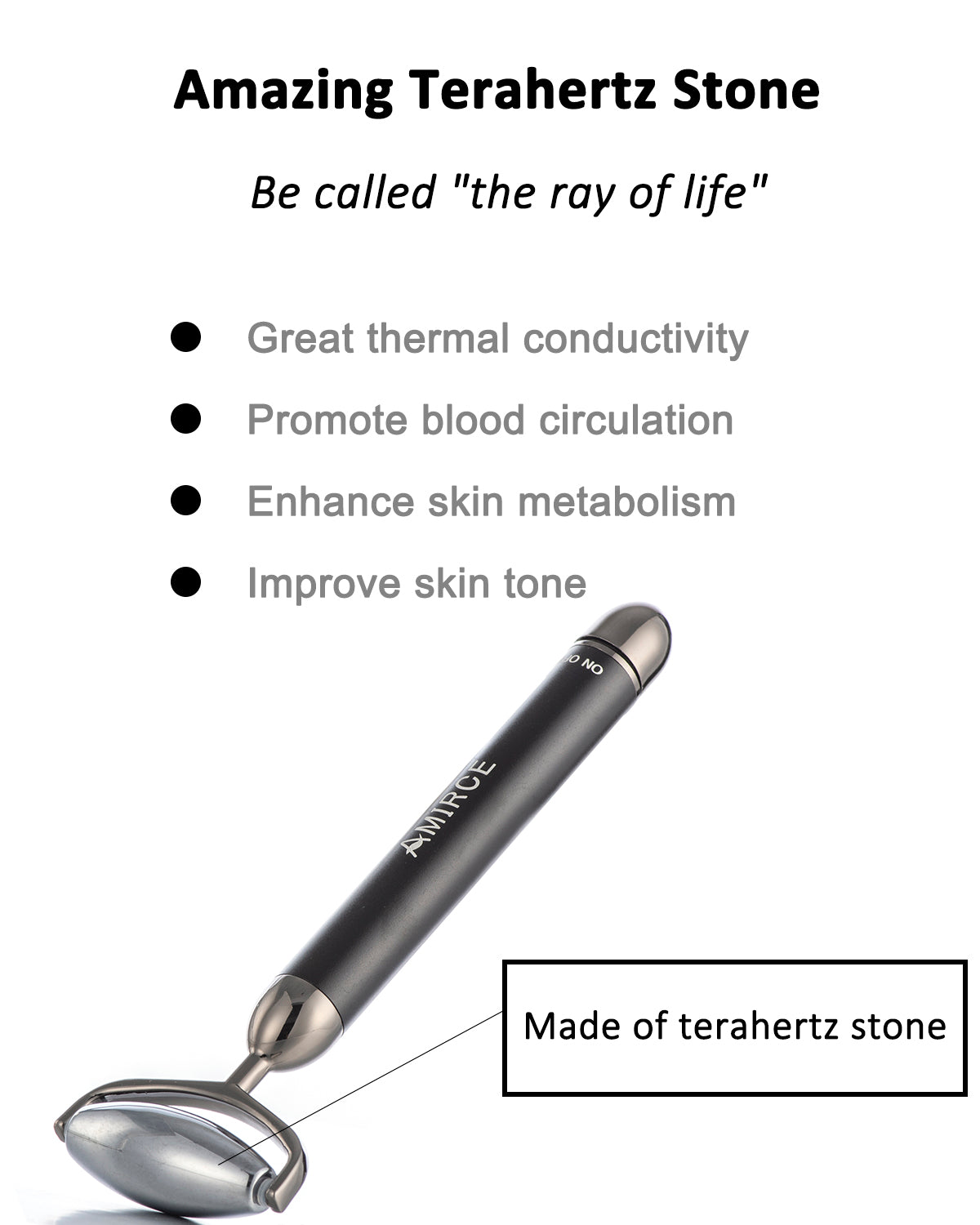 2 in 1 Face Massage Roller, Electric Hot&Cold Terahertz Stone Facial Roller, Metal Face Eye Massage Roller, Massage Ice Roller for Puffiness, Stress Relief, Facial Massager Roller, Skin Care Tools