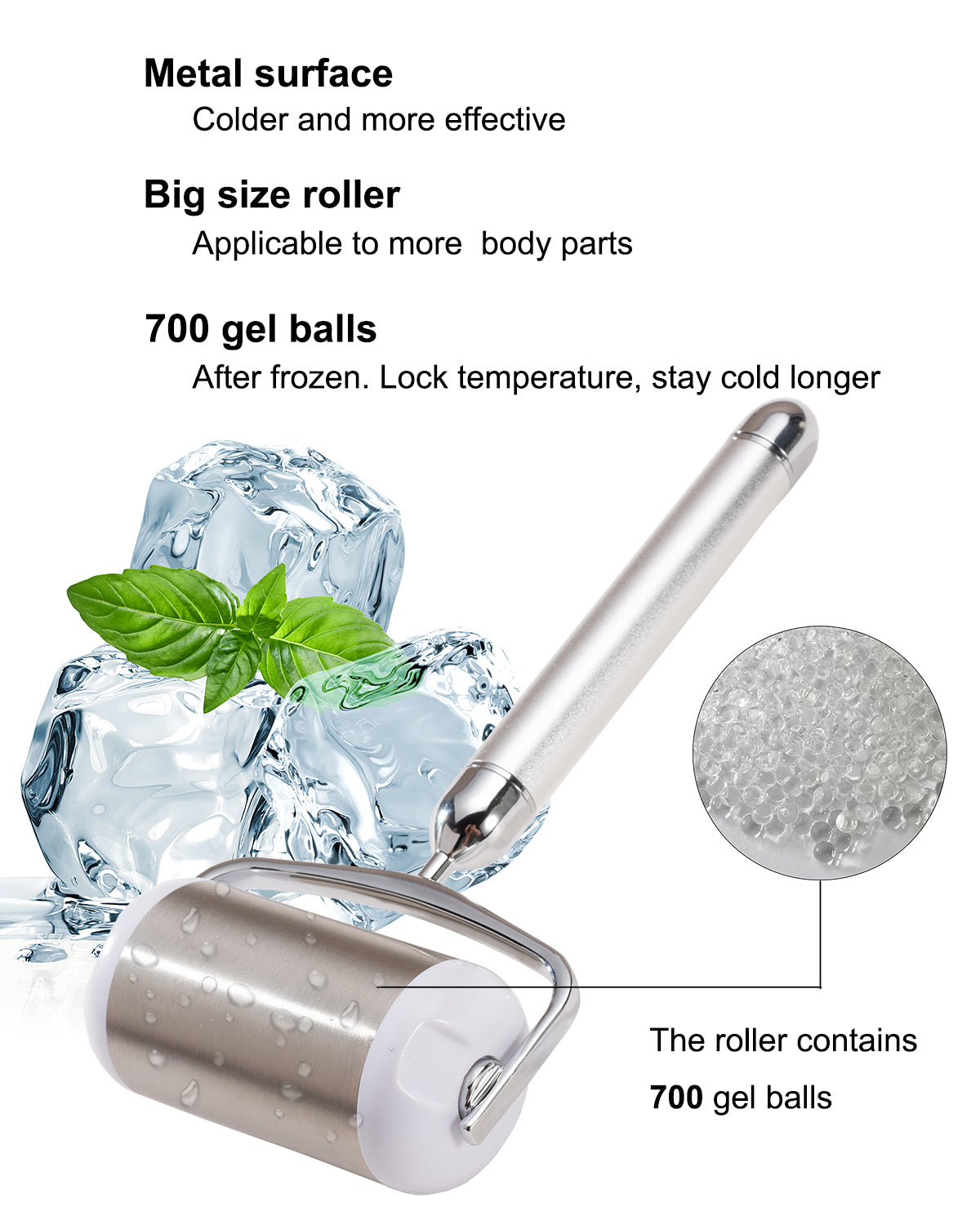 Electric Ice Roller, Amirce Ice Roller for Face Eyes, Electric Massage Ice Roller for Puffiness Relief, Ice Face Eye Massage Roller, Facial Ice Roller