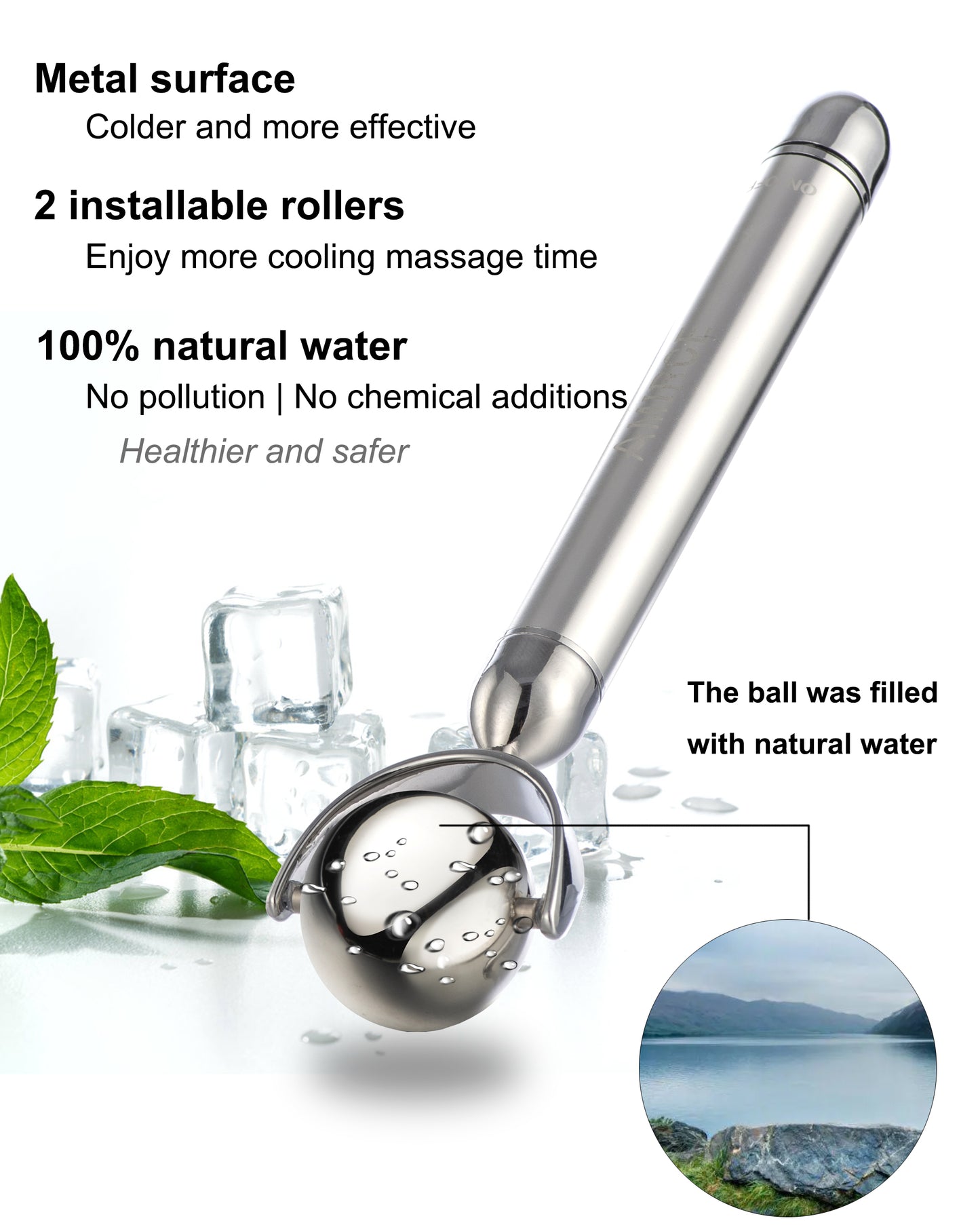 Electric Ice Roller for Face and Eye, Amirce Facial Ice Roller Beauty Tools, Electric Massage Ice Roller for Puffiness, Ice Face Eye Massage Roller, Skin Care Products
