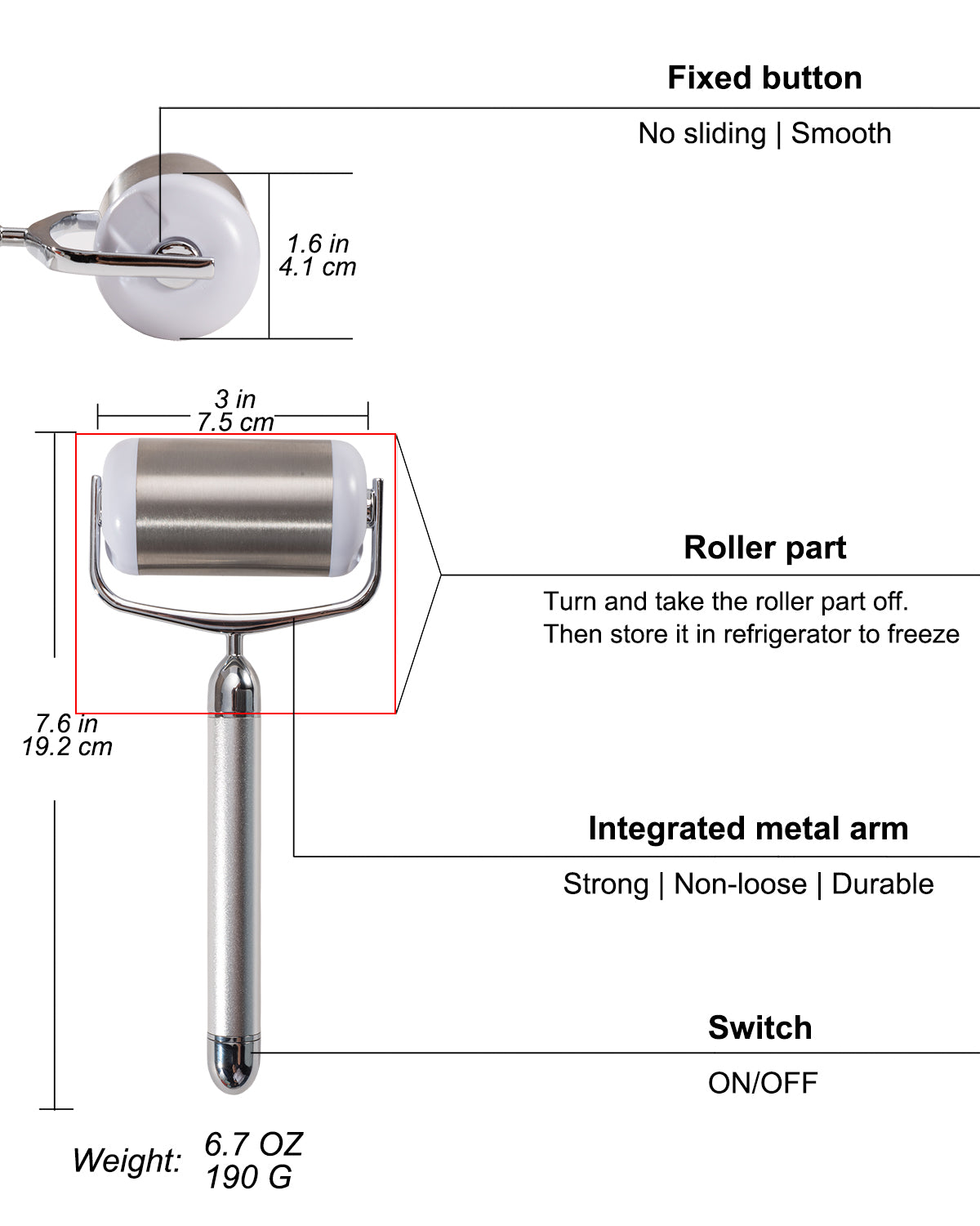 Electric Ice Roller, Amirce Ice Roller for Face Eyes, Electric Massage Ice Roller for Puffiness Relief, Ice Face Eye Massage Roller, Facial Ice Roller