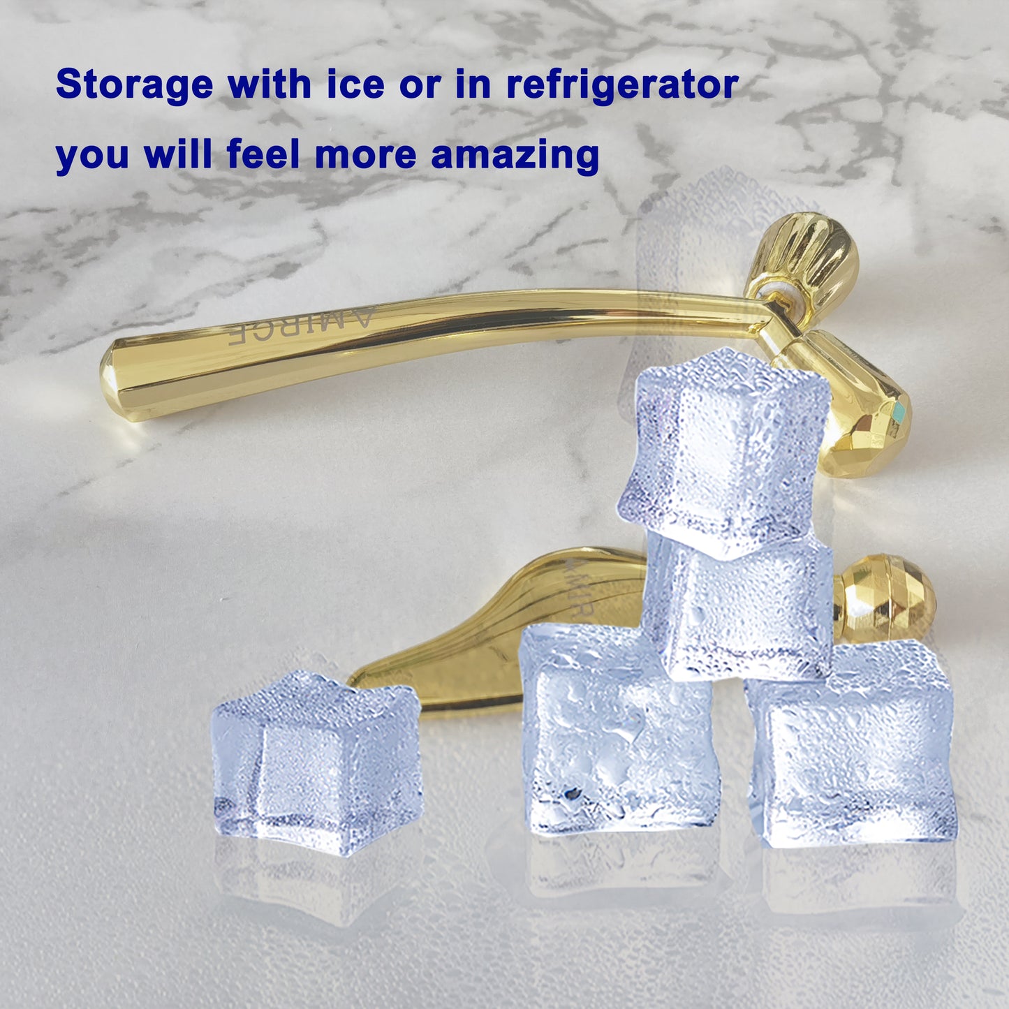 Face Massager Roller, 3D Roller Facial Massager and Gua Sha Massage Roller Tool Set for Women, Facial Skin Care Tools (Gold)