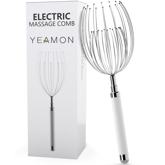 Yeamon Electric Scalp Massager, Handheld Scalp Massage Tool Electric Head Scratcher 20-Finger Design Head Massager Gifts for Women Men