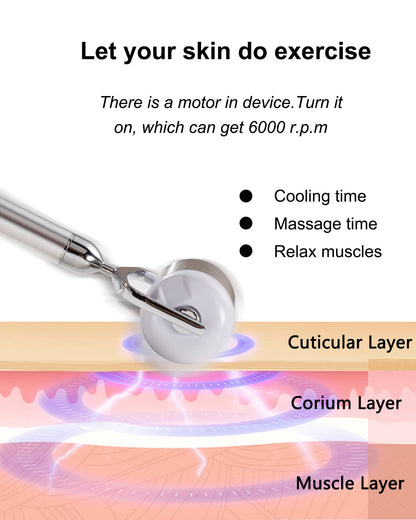 Electric Ice Roller, Amirce Ice Roller for Face Eyes, Electric Massage Ice Roller for Puffiness Relief, Ice Face Eye Massage Roller, Facial Ice Roller